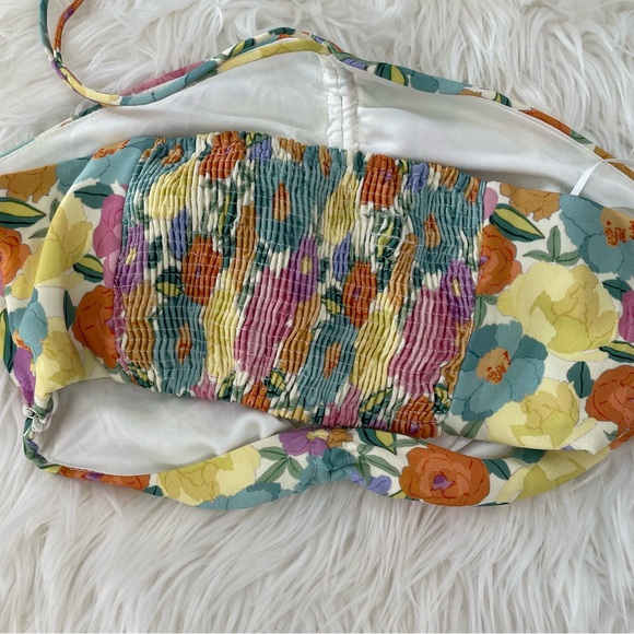 ZARA Multicolor Floral Printed Ruched Halter Crop Top Bloggers Favorite! Small - Picture 12 of 12